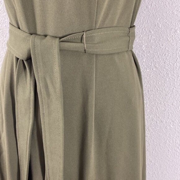 NWT Calvin Klein Army Green Belted Cropped Wide Leg Jumpsuit 4 R25 - Picture 8 of 12